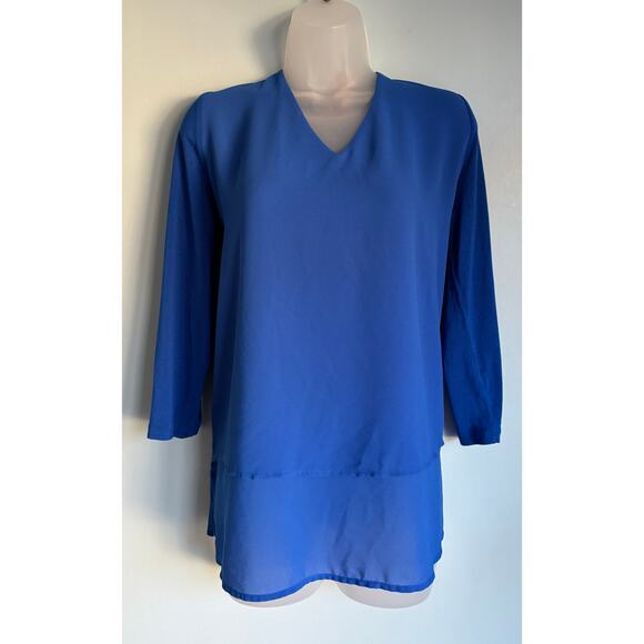 MICHAEL Michael Kors Tops - MICHAEL Michael Kors Blue V-Neck Blouse Large